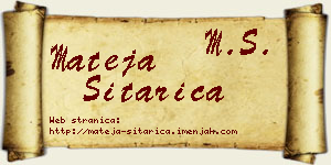 Mateja Sitarica vizit kartica